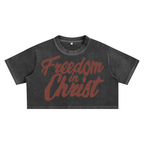 Freedom Snow Washed Crop Top
