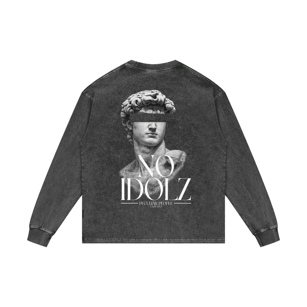 No Idolz Acid Wash Long Sleeve T-Shirt