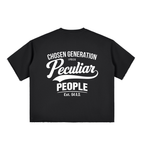 Vintage Boxy Half-Sleeve Raw-Edge T-Shirt