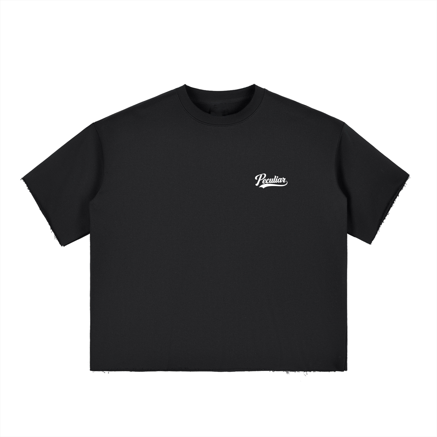 Vintage Boxy Half-Sleeve Raw-Edge T-Shirt