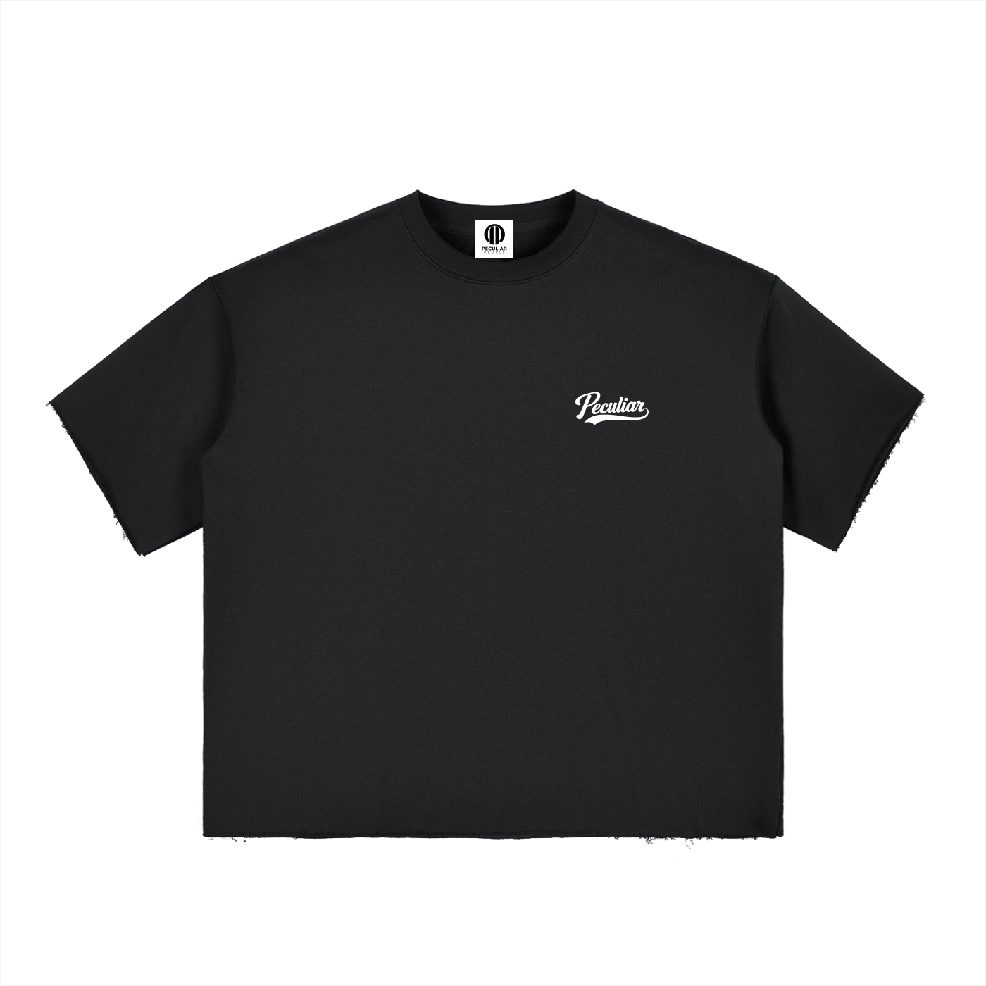 Vintage Boxy Half-Sleeve Raw-Edge T-Shirt