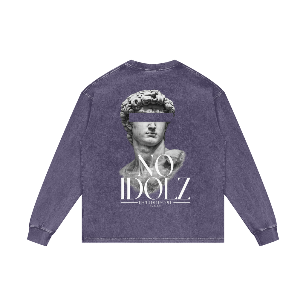 No Idolz Acid Wash Long Sleeve T-Shirt