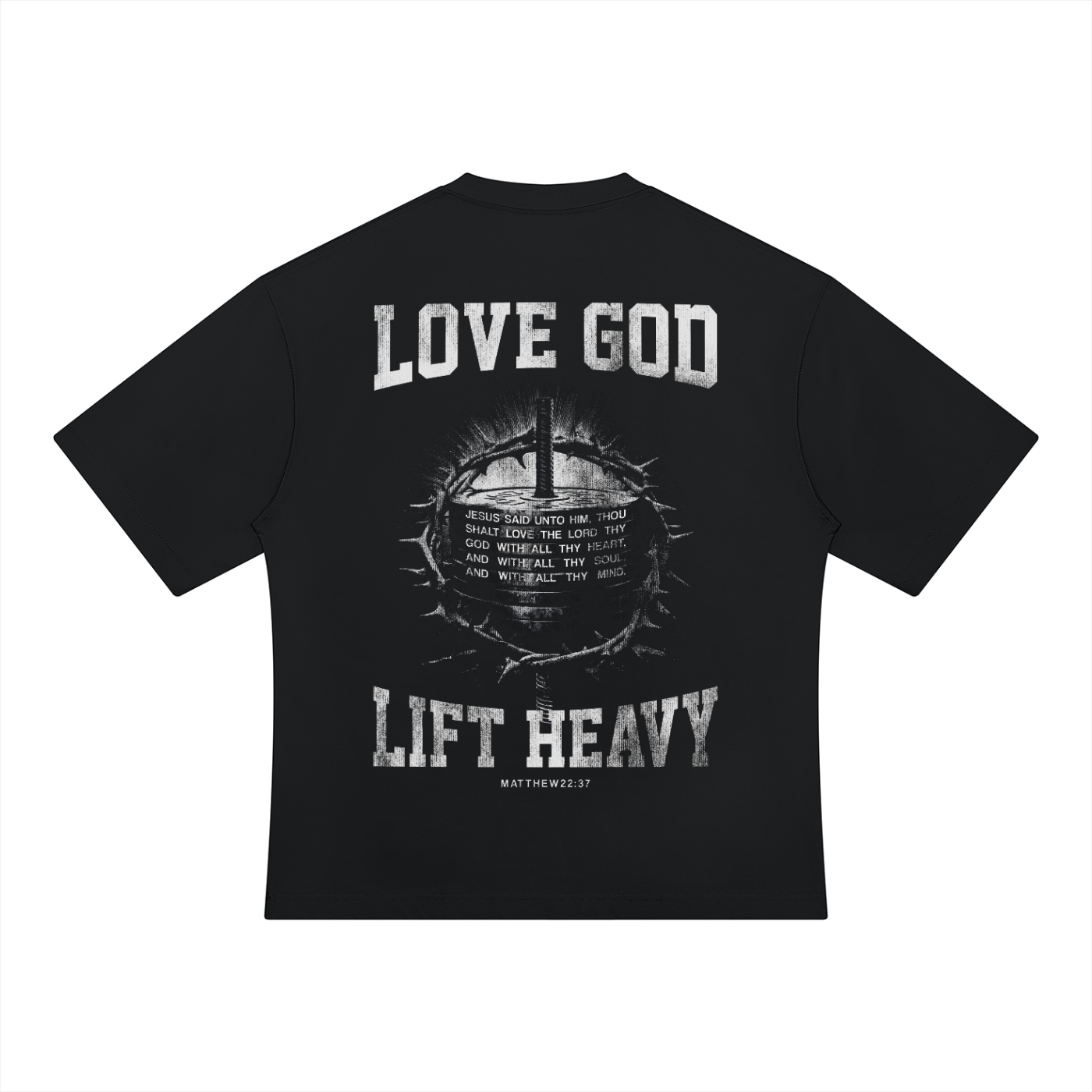 Love God Lift Heavy  Heavyweight Oversized T-Shirt