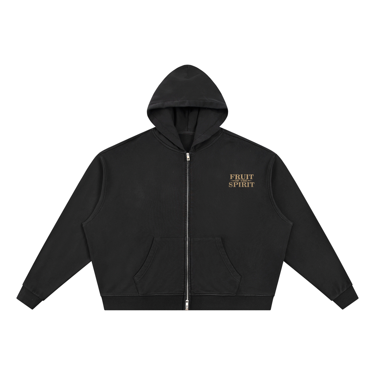 FRUIT OF THE SPIRIT — Vintage Wash Full-Zip Boxy Hoodie