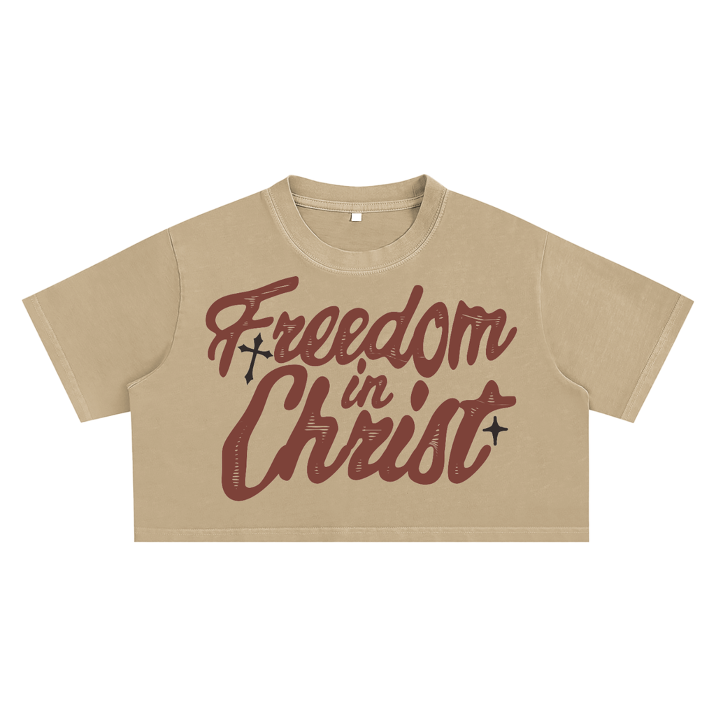 Freedom Snow Washed Crop Top