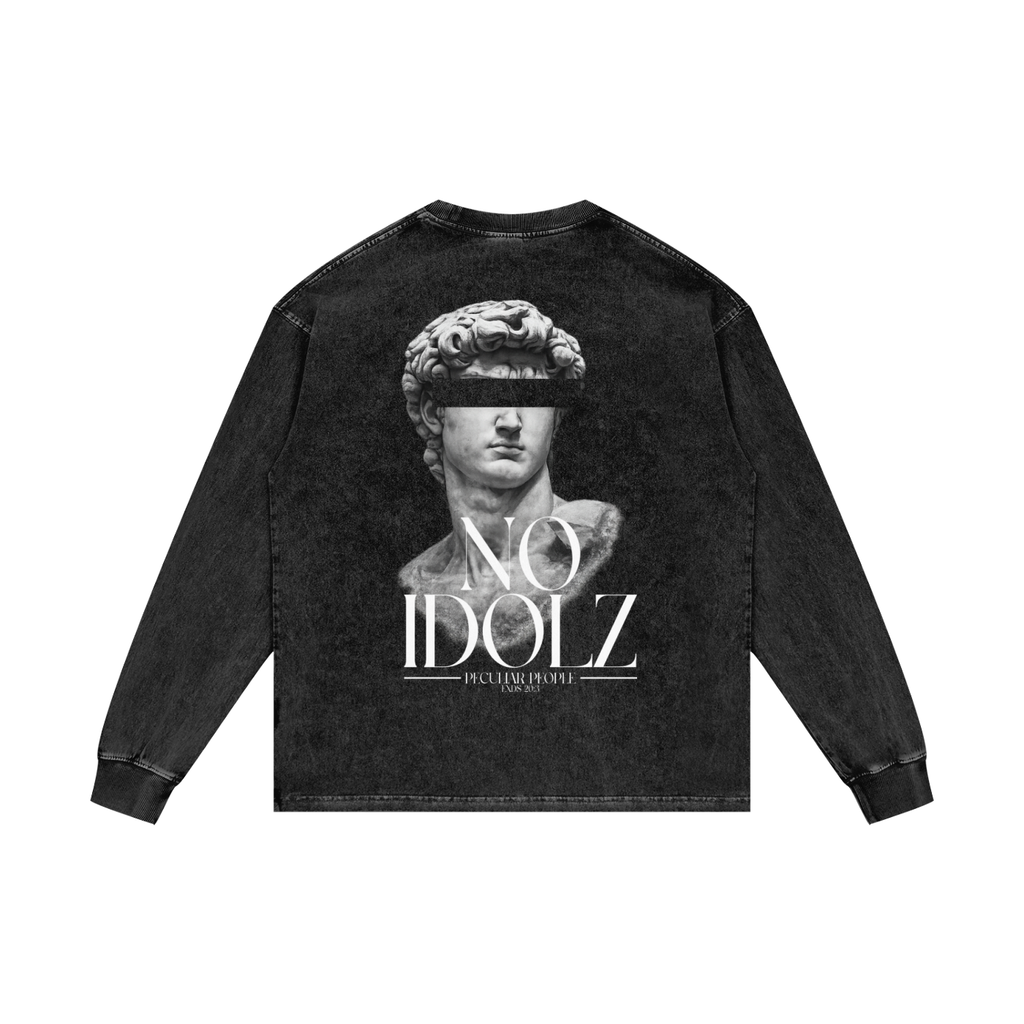 No Idolz Acid Wash Long Sleeve T-Shirt