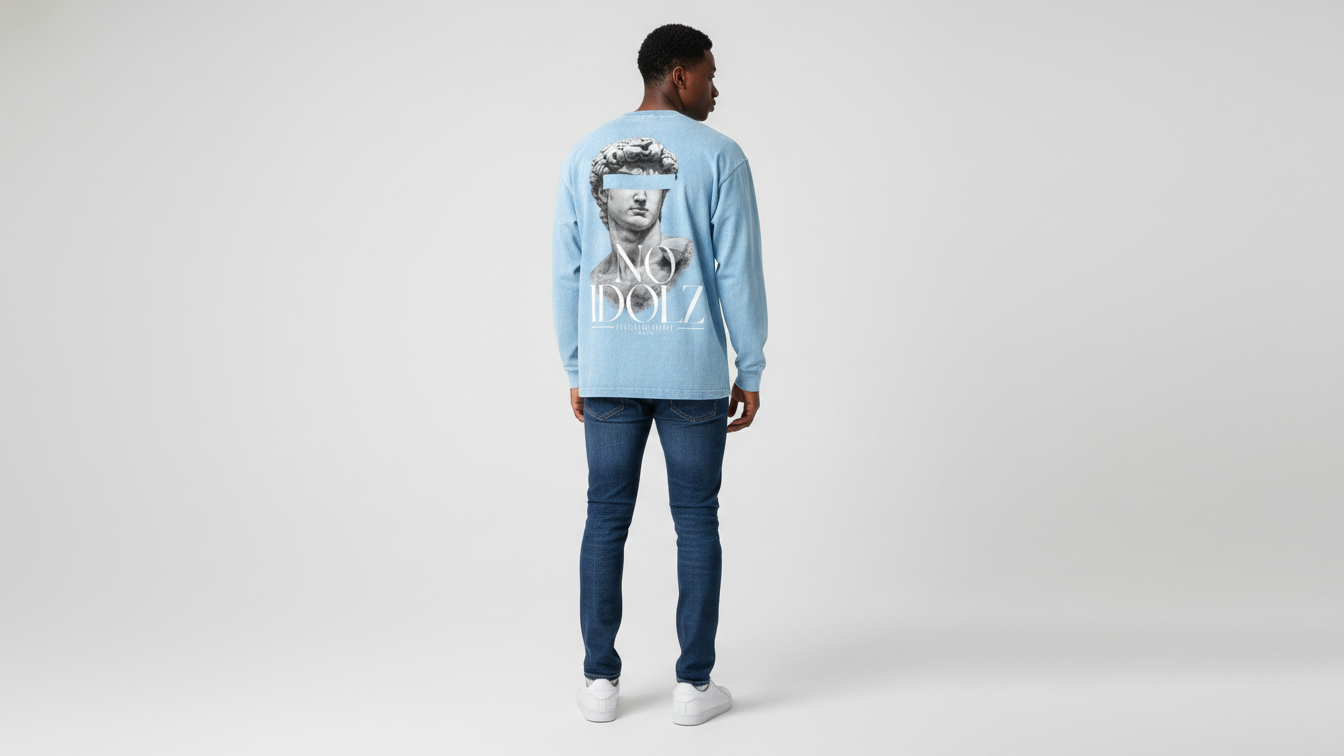 No Idolz Acid Wash Long Sleeve T-Shirt