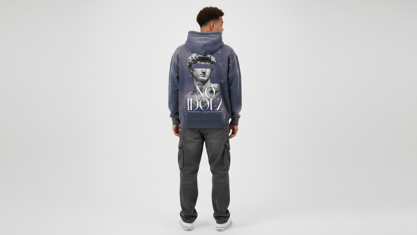 No Idolz Snow Wash Oversized Hoodie