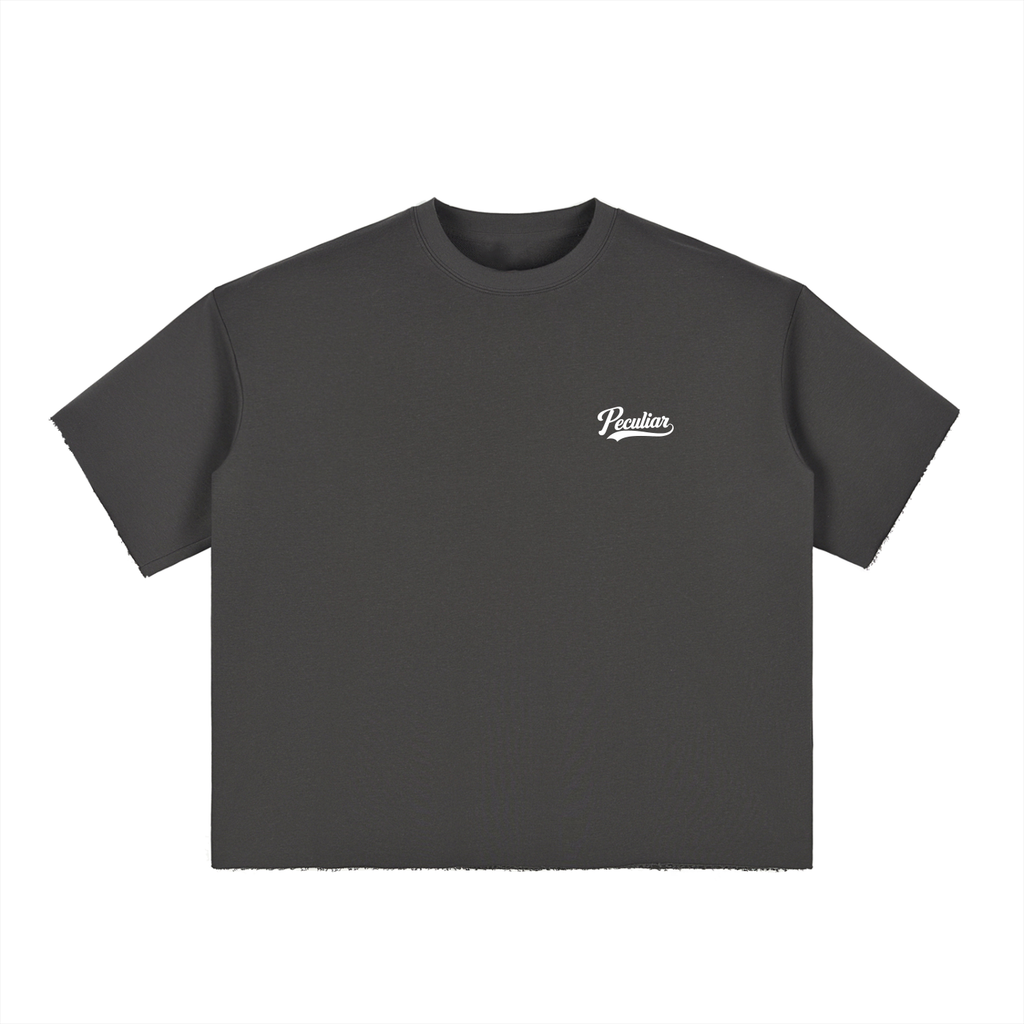 Vintage Boxy Half-Sleeve Raw-Edge T-Shirt