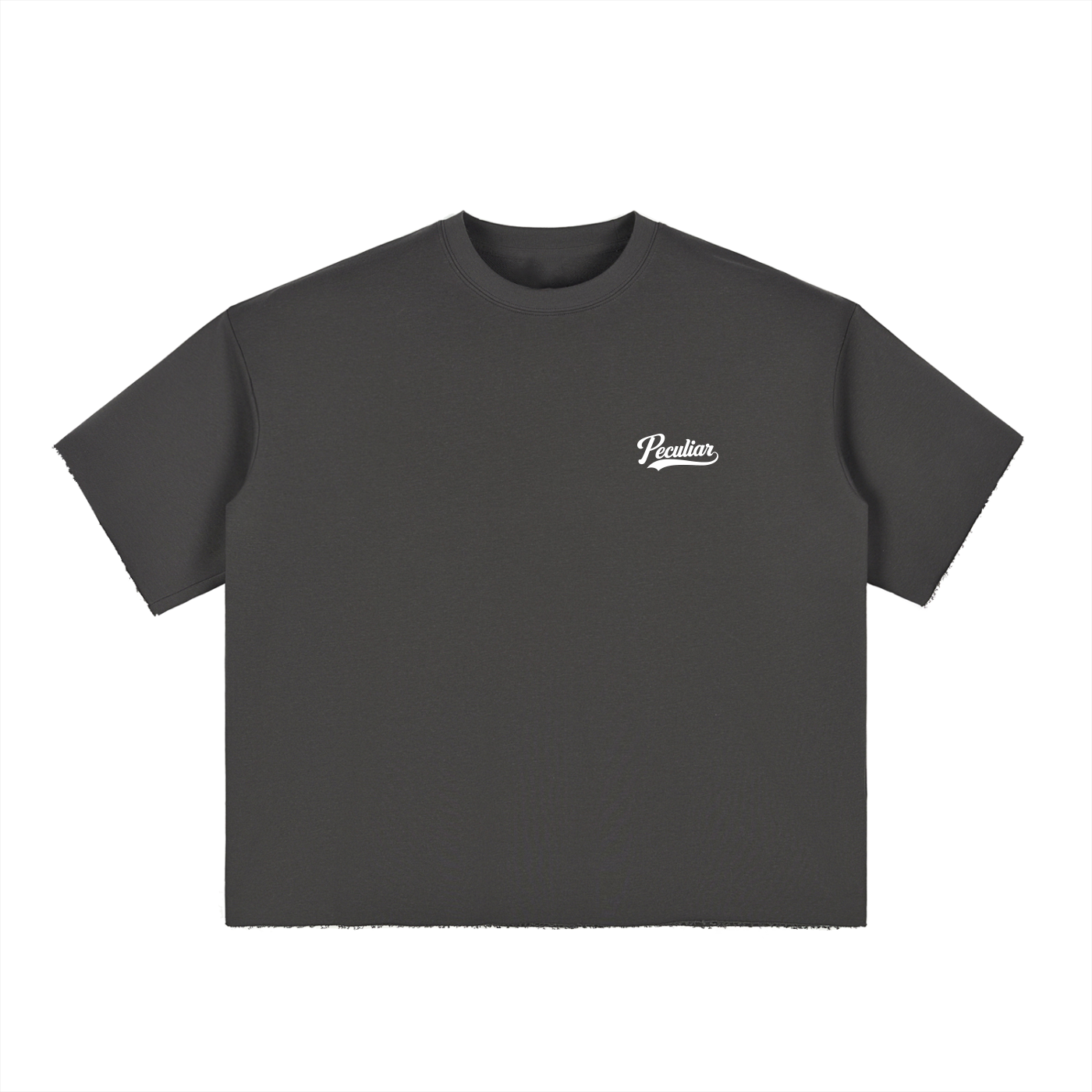 Vintage Boxy Half-Sleeve Raw-Edge T-Shirt