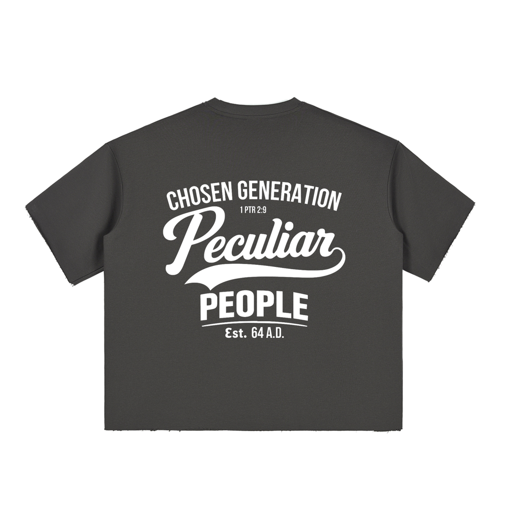 Vintage Boxy Half-Sleeve Raw-Edge T-Shirt