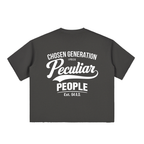 Vintage Boxy Half-Sleeve Raw-Edge T-Shirt