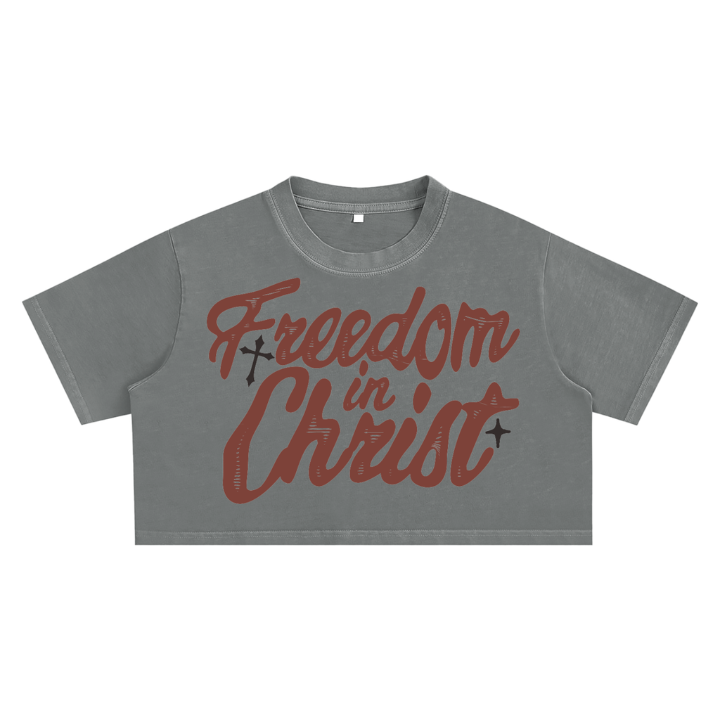 Freedom Snow Washed Crop Top